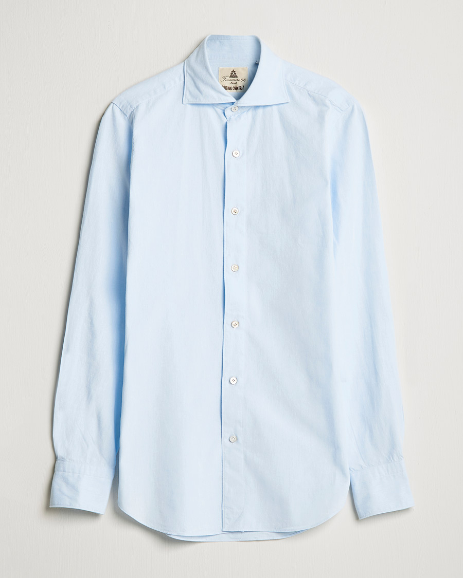 Herren | Hemden | Finamore Napoli | Tokyo Slim Original Chambray Shirt Light Blue