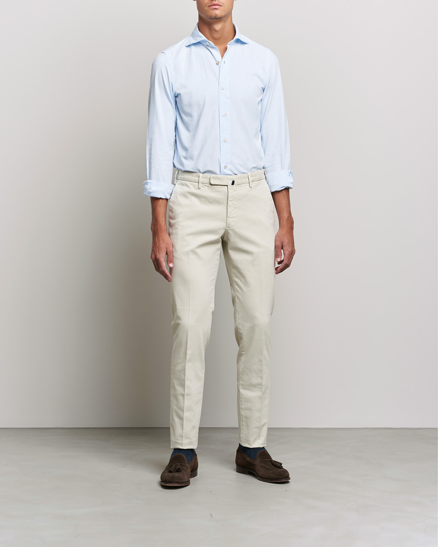 Herren | Hemden | Finamore Napoli | Tokyo Slim Original Chambray Shirt Light Blue