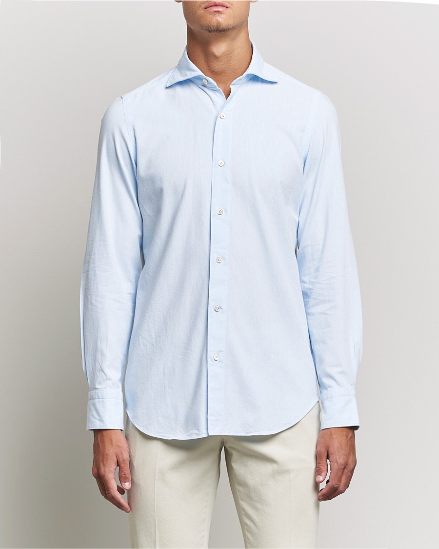 Herren | Hemden | Finamore Napoli | Tokyo Slim Original Chambray Shirt Light Blue