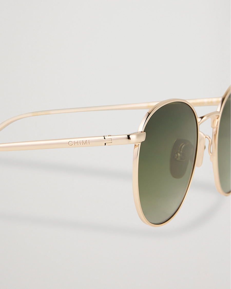 Herren | Sonnenbrillen | CHIMI | Round Polarized Sunglasses Gold/Green