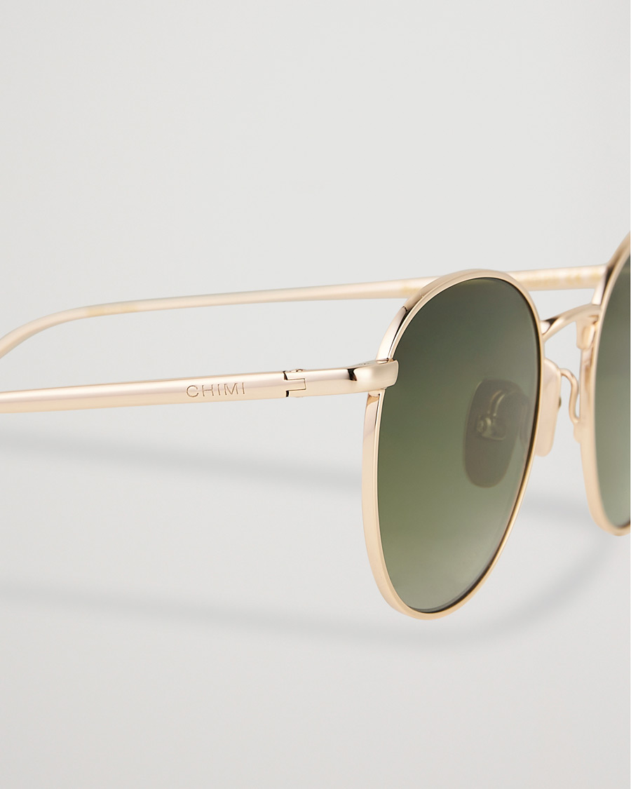 Herren | CHIMI Round Polarized Sunglasses Gold/Green | CHIMI | Round Polarized Sunglasses Gold/Green