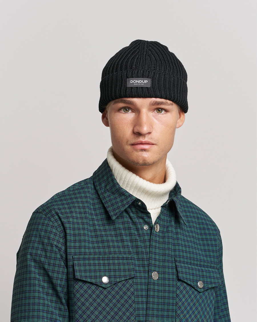 Herren | | Dondup | Ribbed Beanie Black