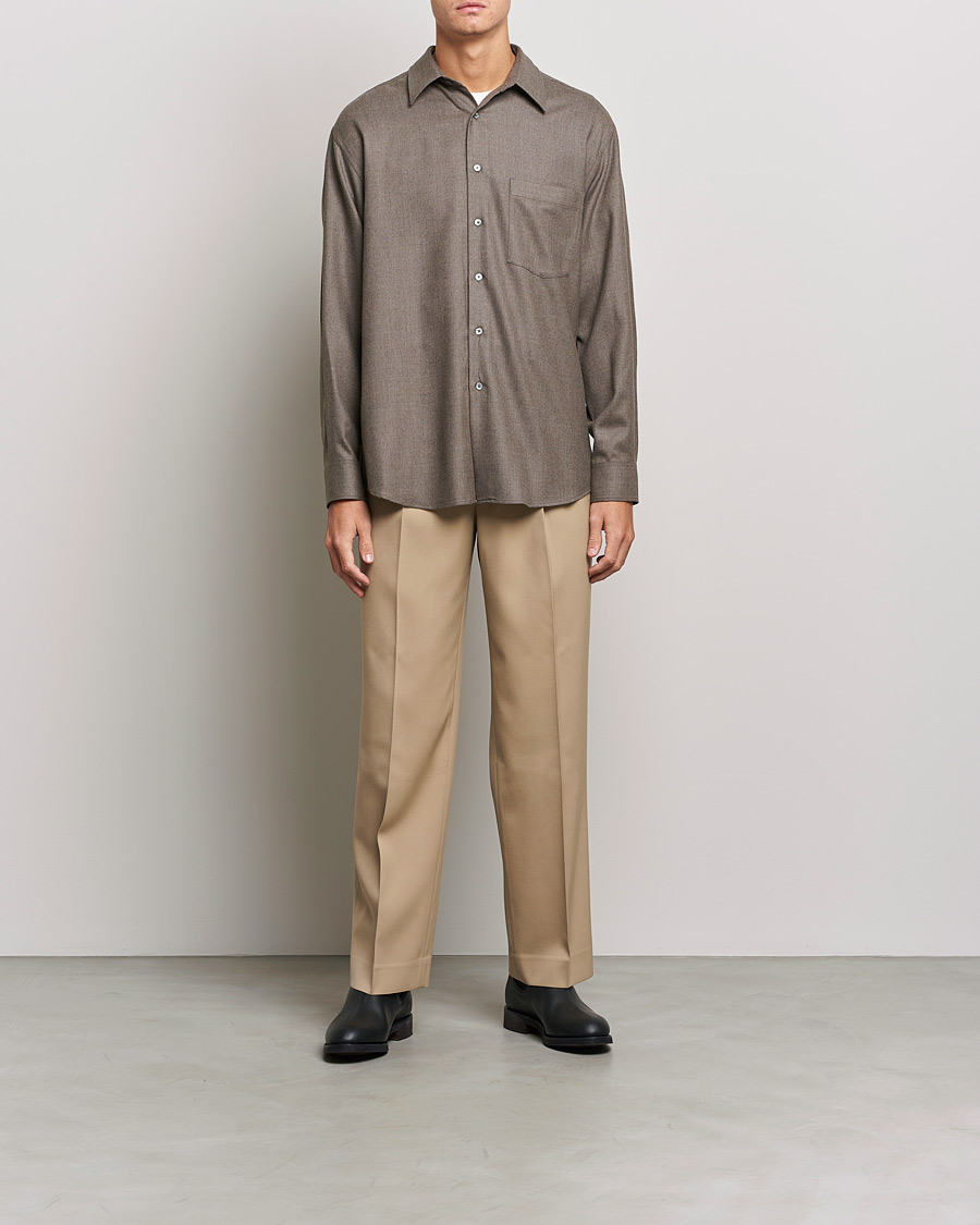 Herren | Japanese Department | Auralee | Super Light Wool Shirt Dark Brown