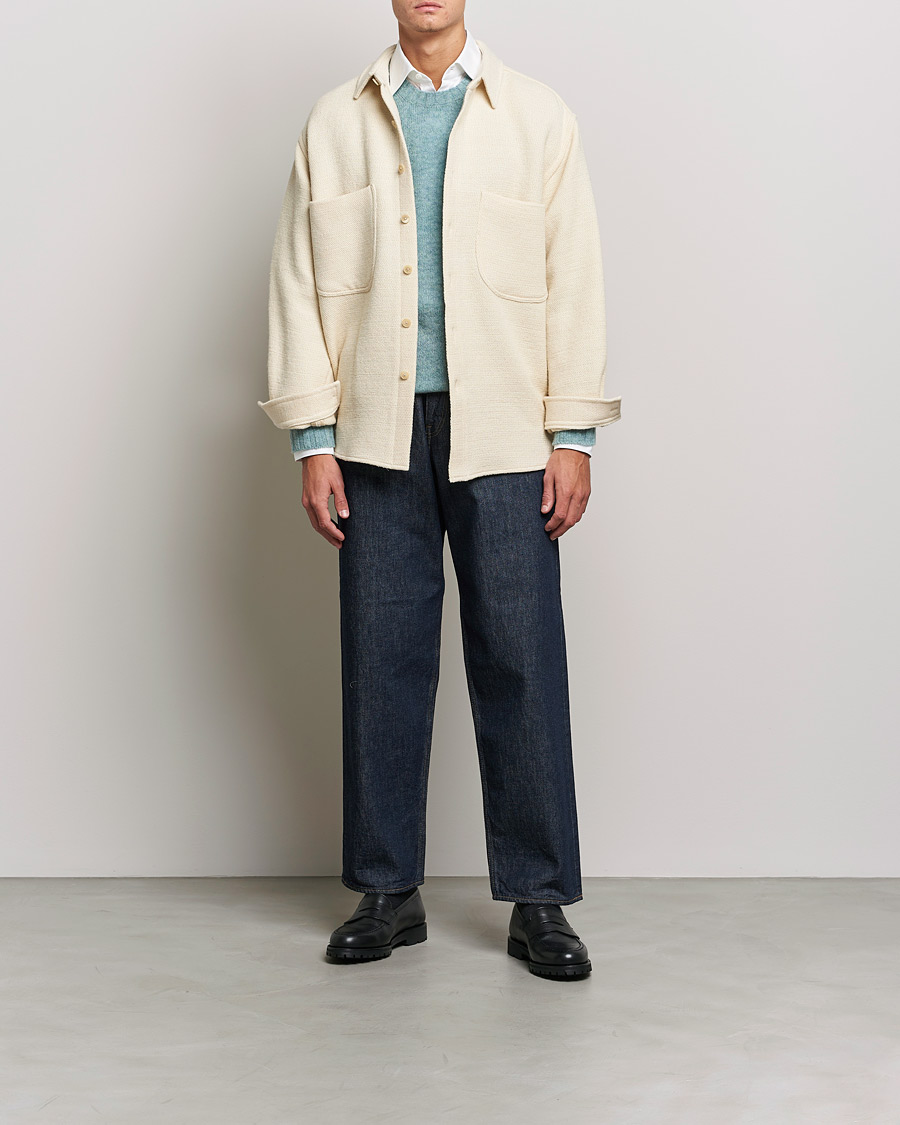 Herren | Japanese Department | Auralee | Double Pocket Wool Overshirt Ivory