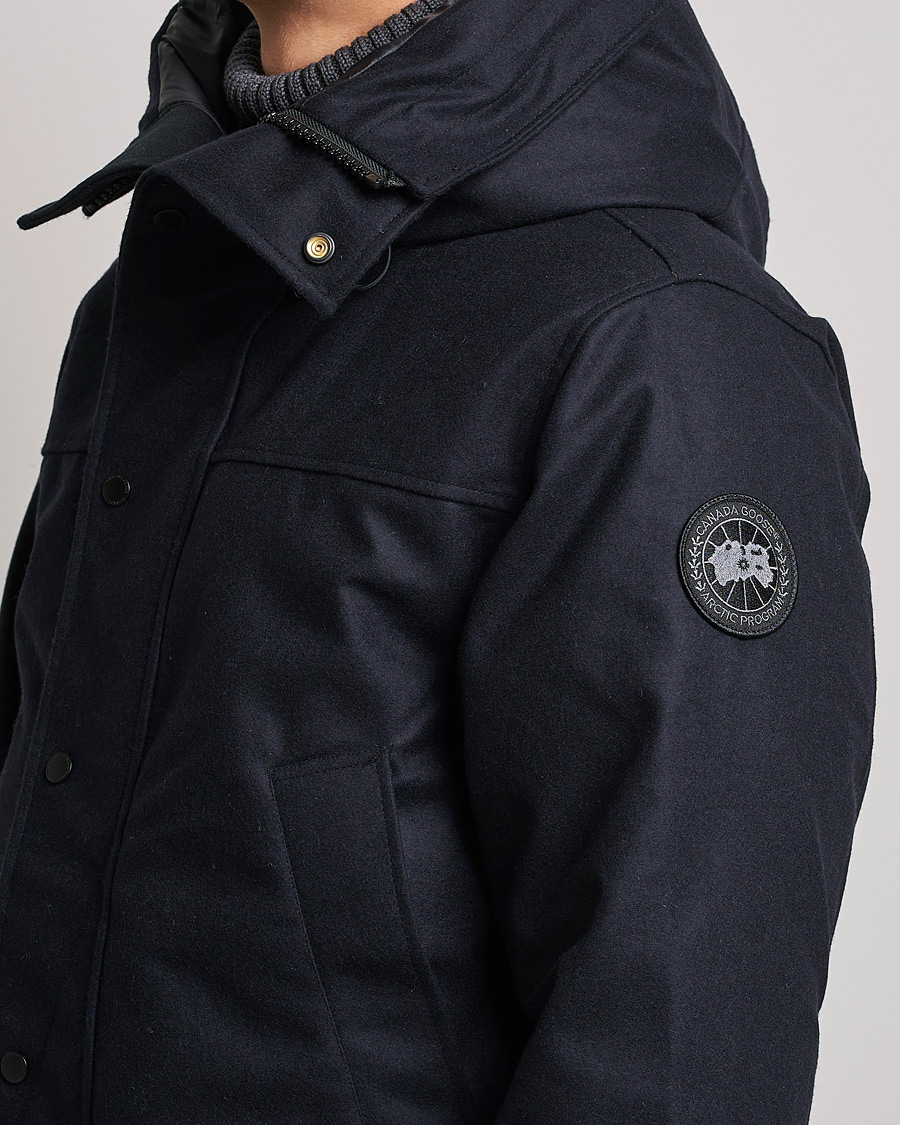 Herren | Jacken | Canada Goose Black Label | Canada Goose Langford Wool Parka Atlantic Navy Melange