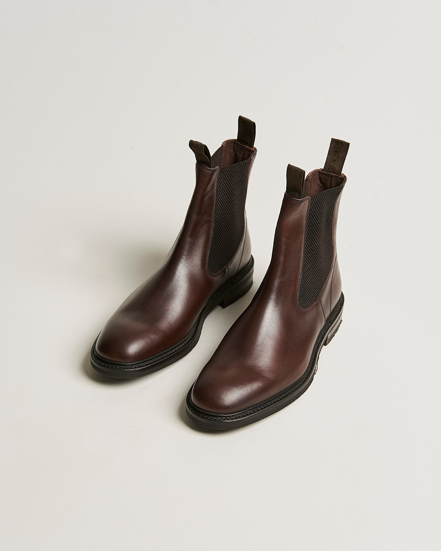 Herren |  | Loake 1880 | Dingley Waxed Leather Chelsea Boot Dark Brown