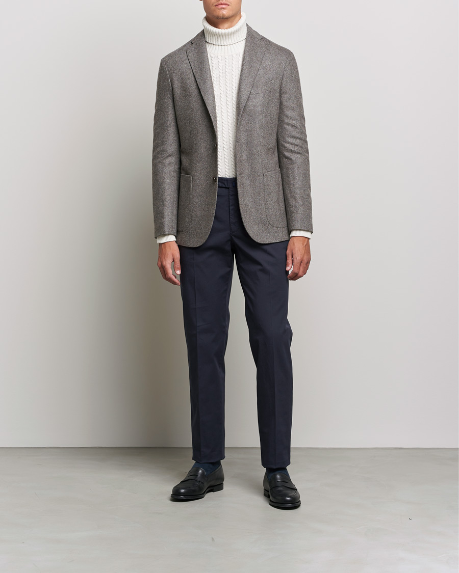 Herren | Sakkos | Boglioli | K Jacket Herringbone Wool Blazer Light Grey