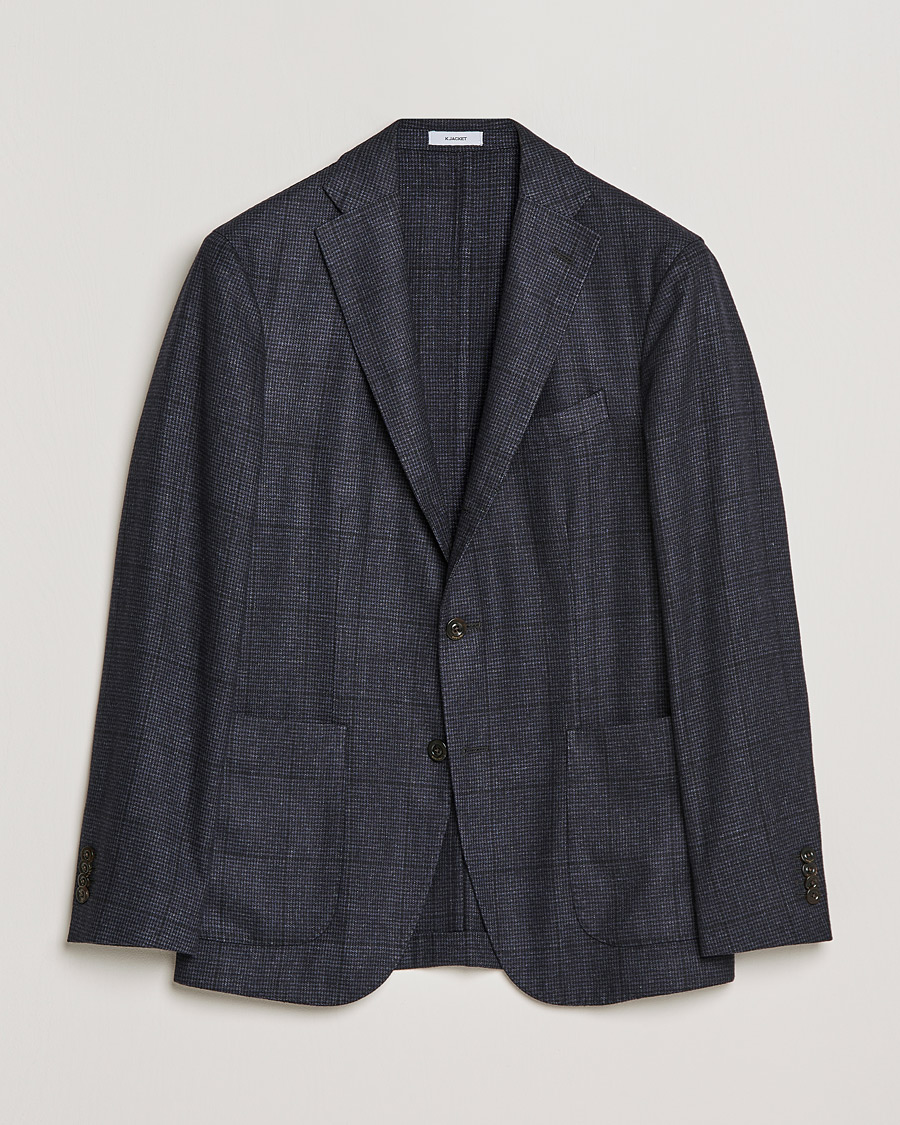 Herren | Wollsakko | Boglioli | K Jacket Wool Check Blazer Navy