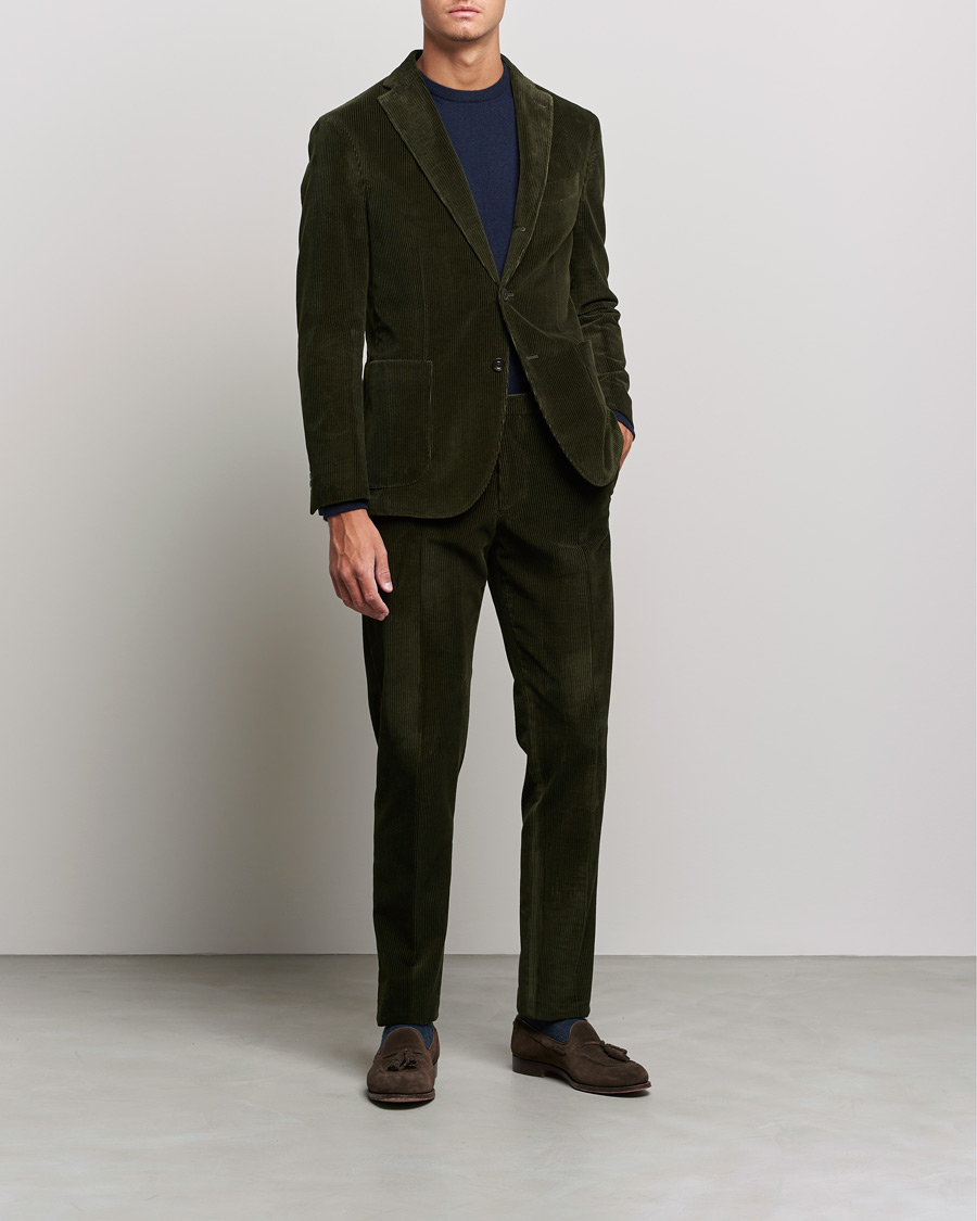 Herren | Anzüge | Boglioli | K Jacket Wale Corduroy Suit Forest Green