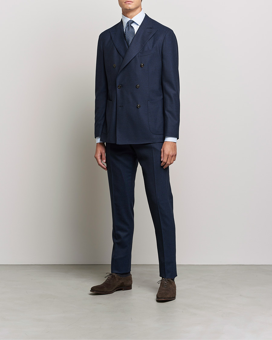 Herren | Anzüge | Boglioli | K Jacket DB Flannel Suit Navy