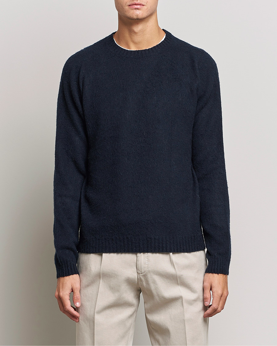 Herren |  | Boglioli | Brushed Cashmere Sweater Navy