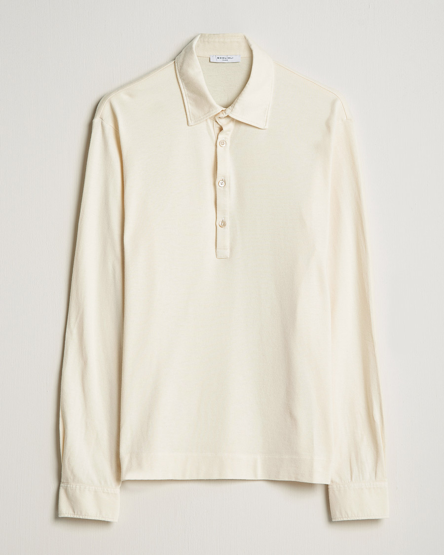 Herren | Pullover | Boglioli | Long Sleeve Polo Shirt Off White
