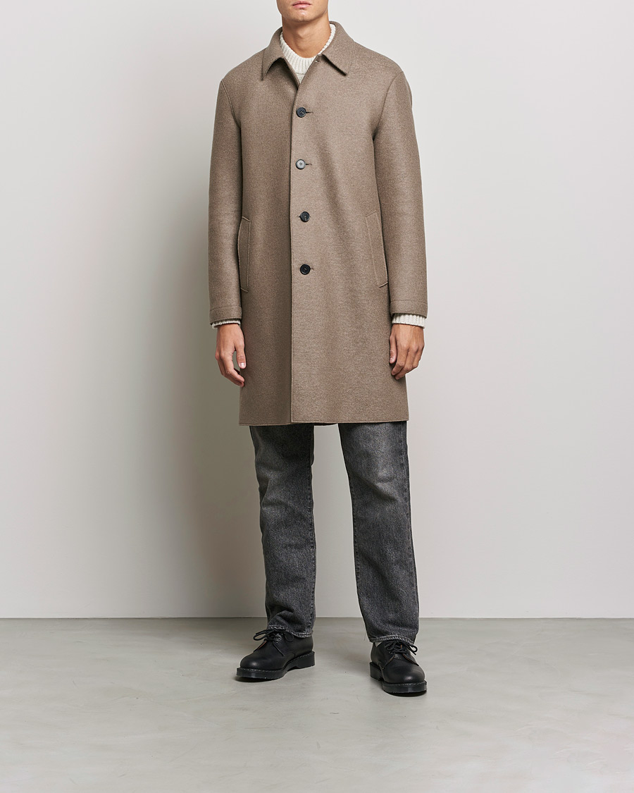Herren | Jacken | Harris Wharf London | Pressed Wool Mac Coat Natural Taupe