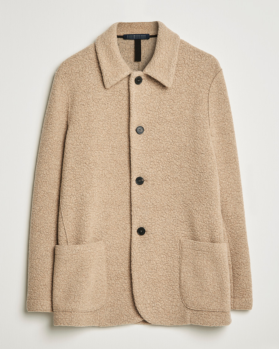 Herren | Hemden | Harris Wharf London | Harrington Wool Boucleè Shirt Jacket Tan