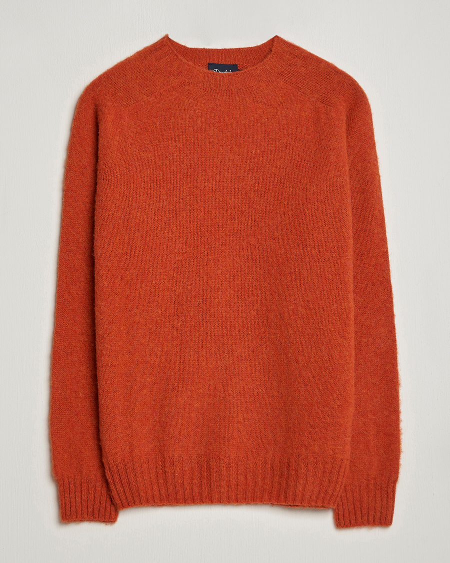 Herren | Pullover | Drake's | Brushed Shetland Crew Orange