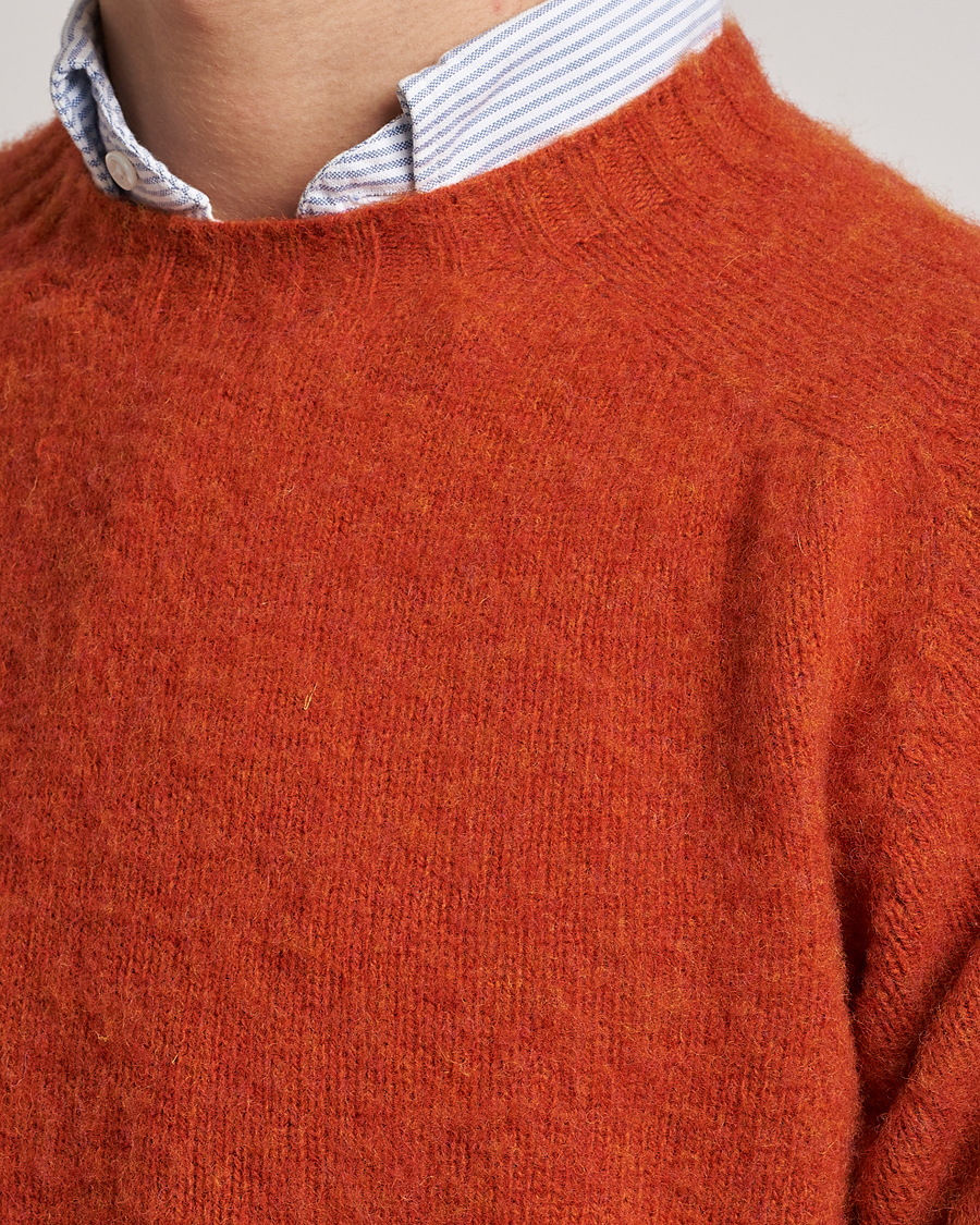 Herren | Pullover | Drake's | Brushed Shetland Crew Orange