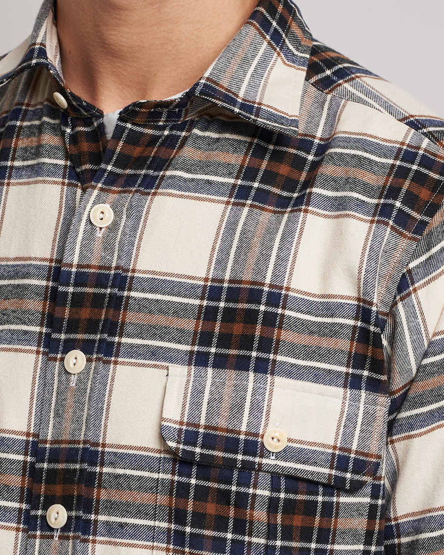 Herren | Hemden | Drake's | Rugged Cotton Twill Work Shirt Neutral