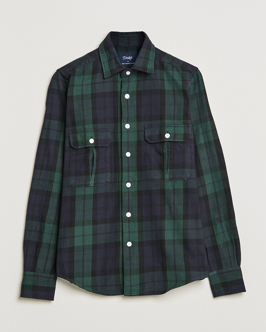 Herren | Hemden | Drake's | Rugged Cotton Twill Work Shirt Navy