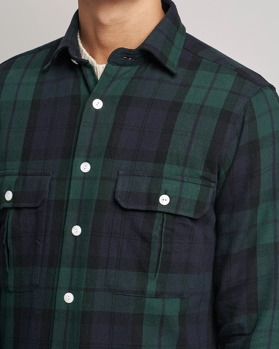 Herren | Hemden | Drake's | Rugged Cotton Twill Work Shirt Navy