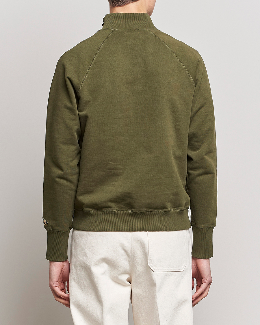 Herren | Pullover | Drake's | Quarter Zip Sweatshirt Green
