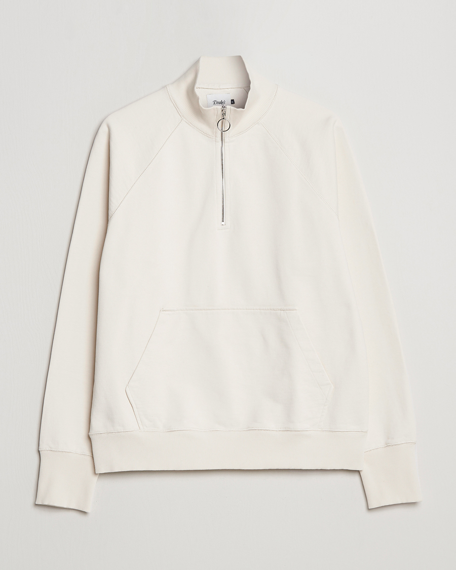 Herren | Pullover | Drake's | Quarter Zip Sweatshirt Ecru