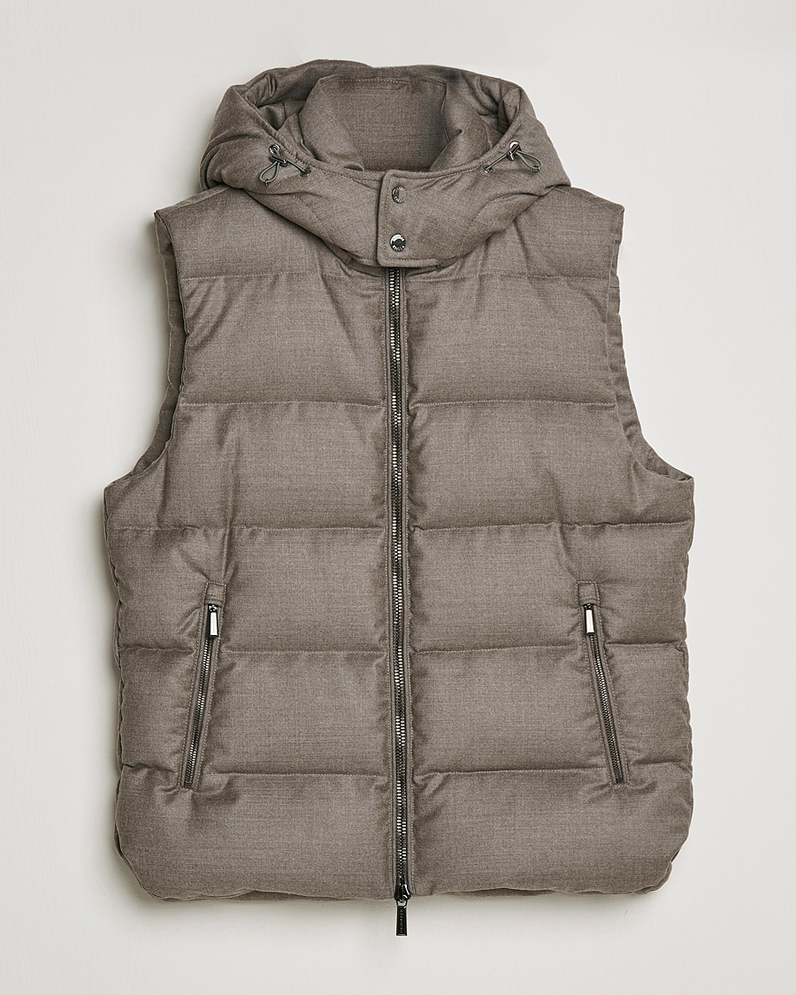 Herren |  | MooRER | Fire Wool/Cashmere Hooded Vest Beige