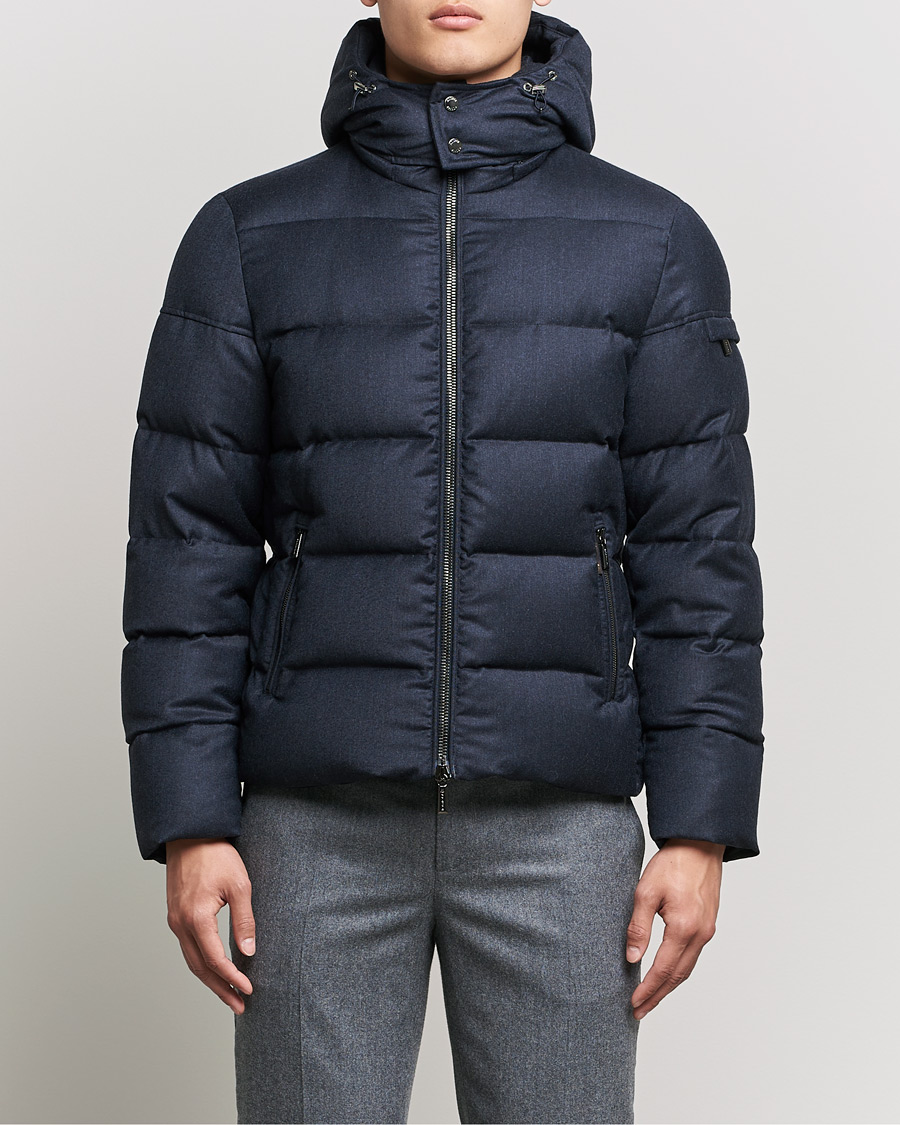 Herren |  | MooRER | Brett Wool/Cashmere Hooded Jacket Blue Grey