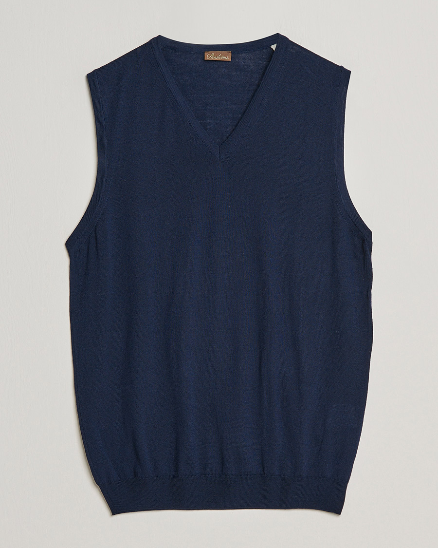 Herren | Pullover | Stenströms | Merino Slipover Navy