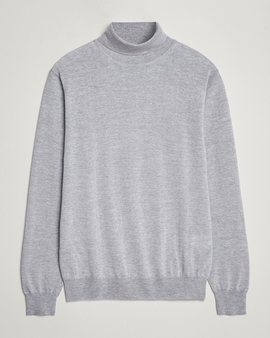 Herren | Pullover | Stenströms | Fine Merino Rollneck Light Grey