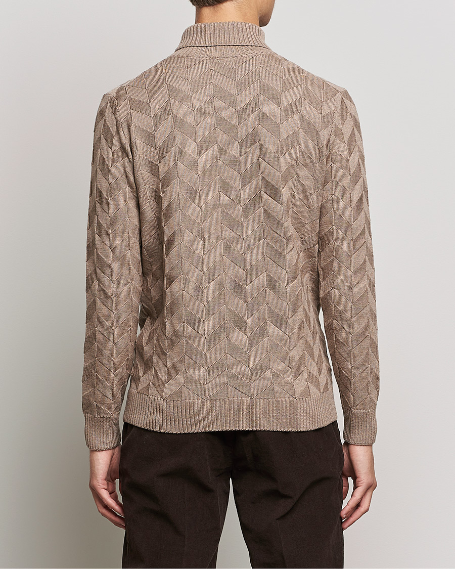 Herren | Pullover | Stenströms | Chunky Merino Structured Rollneck Camel