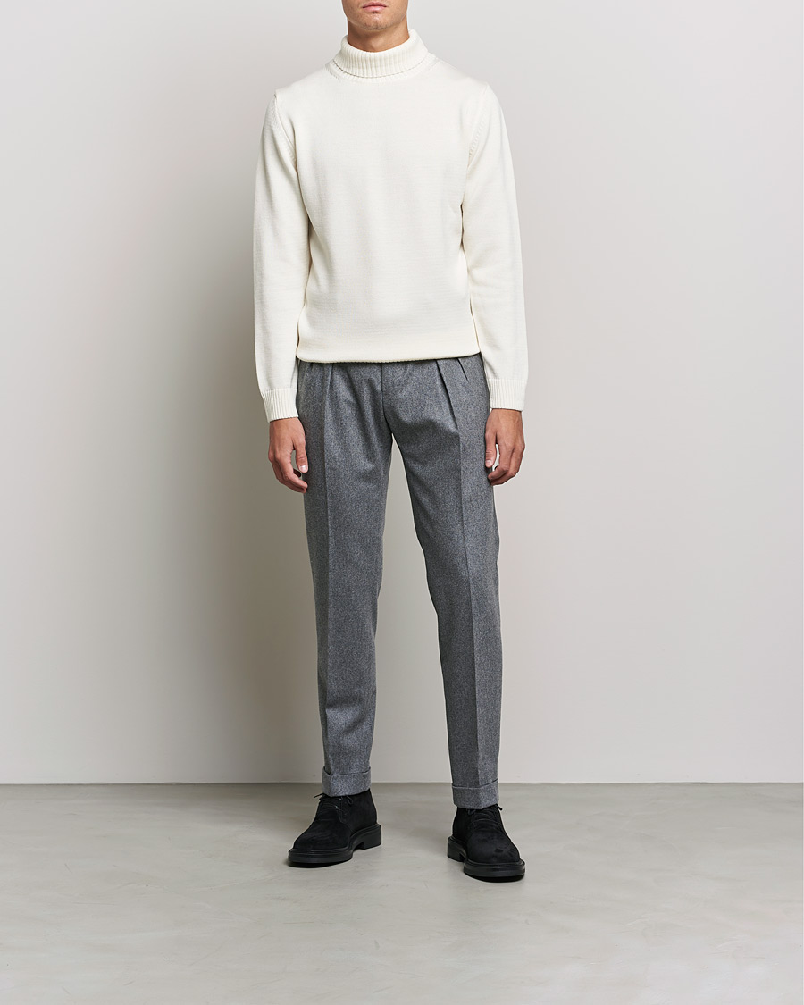 Herren | Pullover | Stenströms | Chunky Merino Rollneck Creme White