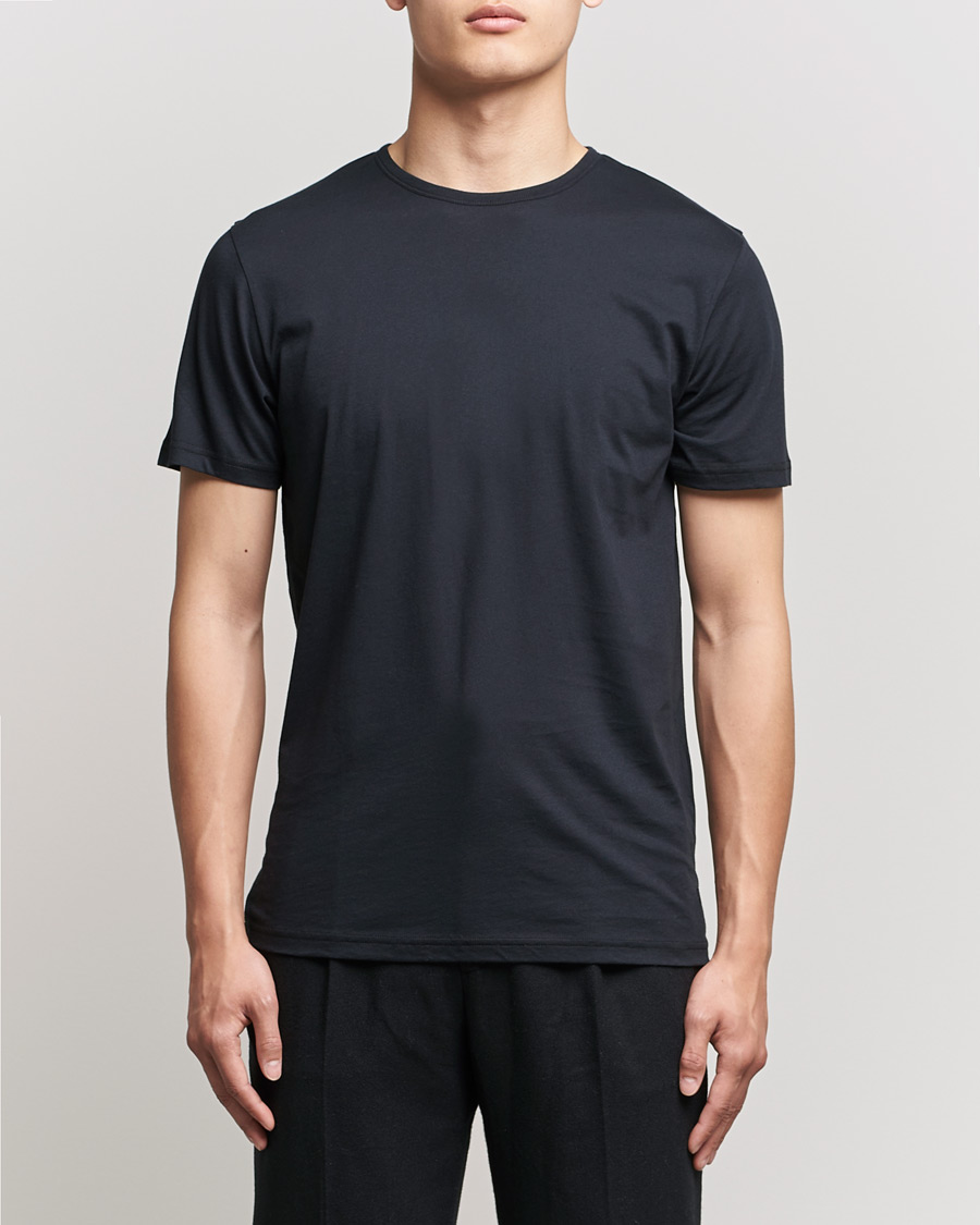 Herren | T-Shirts | Stenströms | Solid Cotton T-Shirt Black