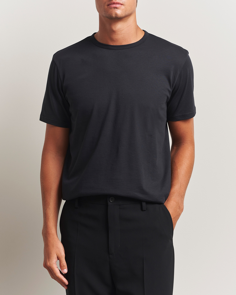 Herren | T-Shirts | Stenströms | Solid Cotton T-Shirt Black