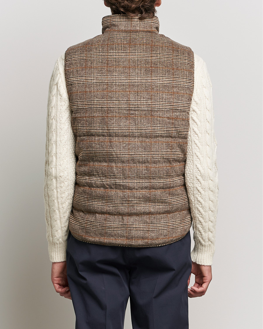 Herren | Jacken | Stenströms | Glencheck Padded Wool Vest Brown