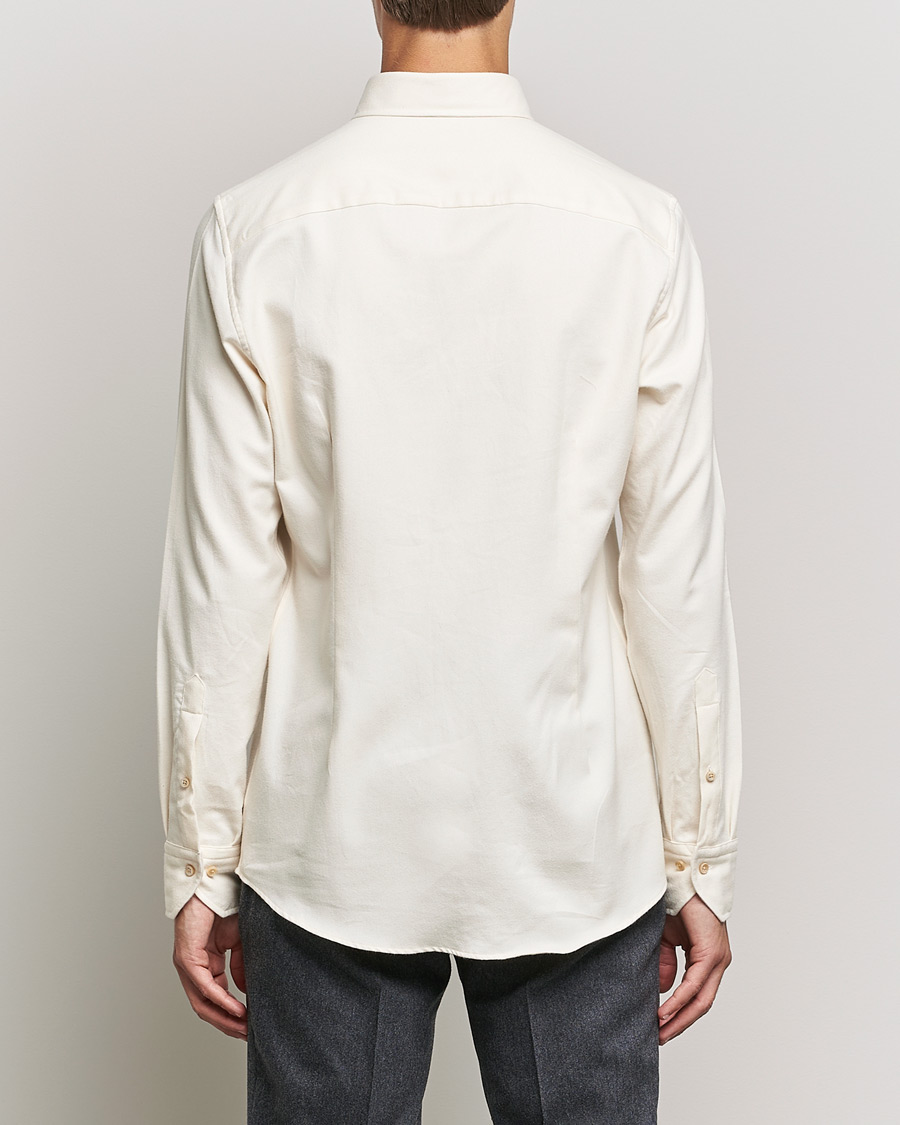 Herren | Hemden | Stenströms | Slimline Flannel Shirt Off White