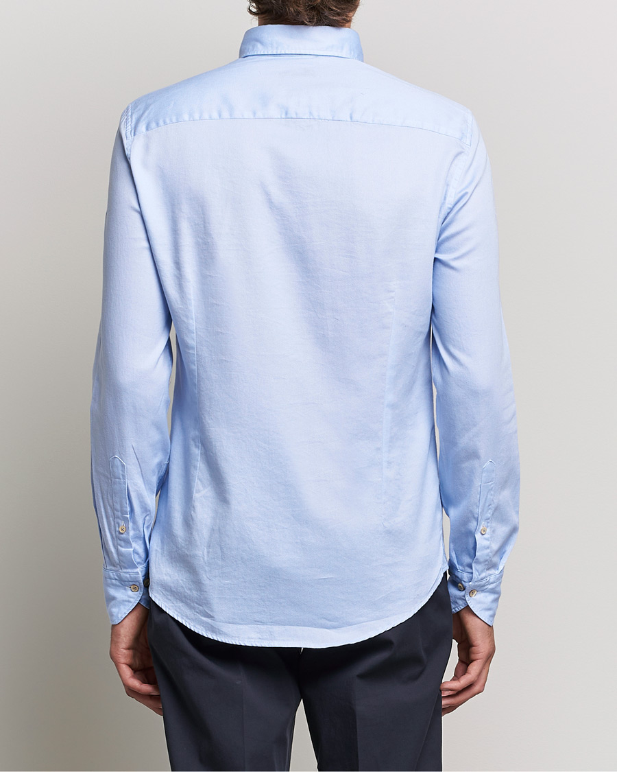 Herren | Hemden | Stenströms | Slimline Button Down Printed Oxford Shirt Light Blue