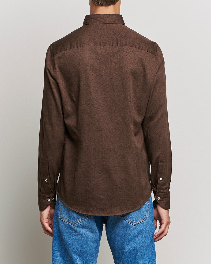 Herren | Hemden | Stenströms | Slimline Button Down Printed Oxford Shirt Brown