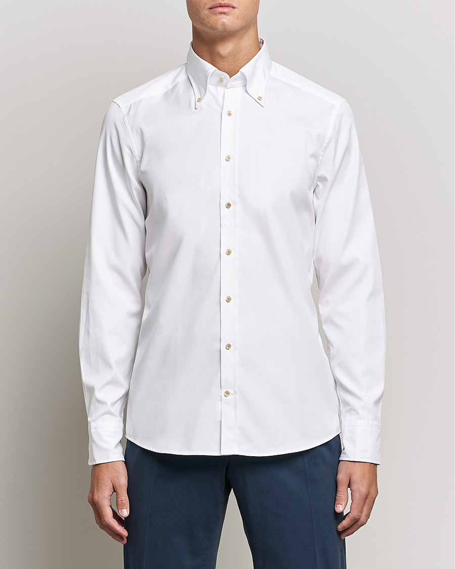 Herren |  | Stenströms | Slimline Button Down Pinpoint Oxford Shirt White