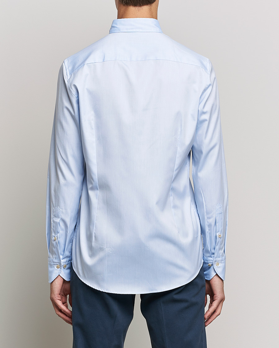 Herren | Hemden | Stenströms | Slimline Button Down Pinpoint Oxford Shirt Light Blue