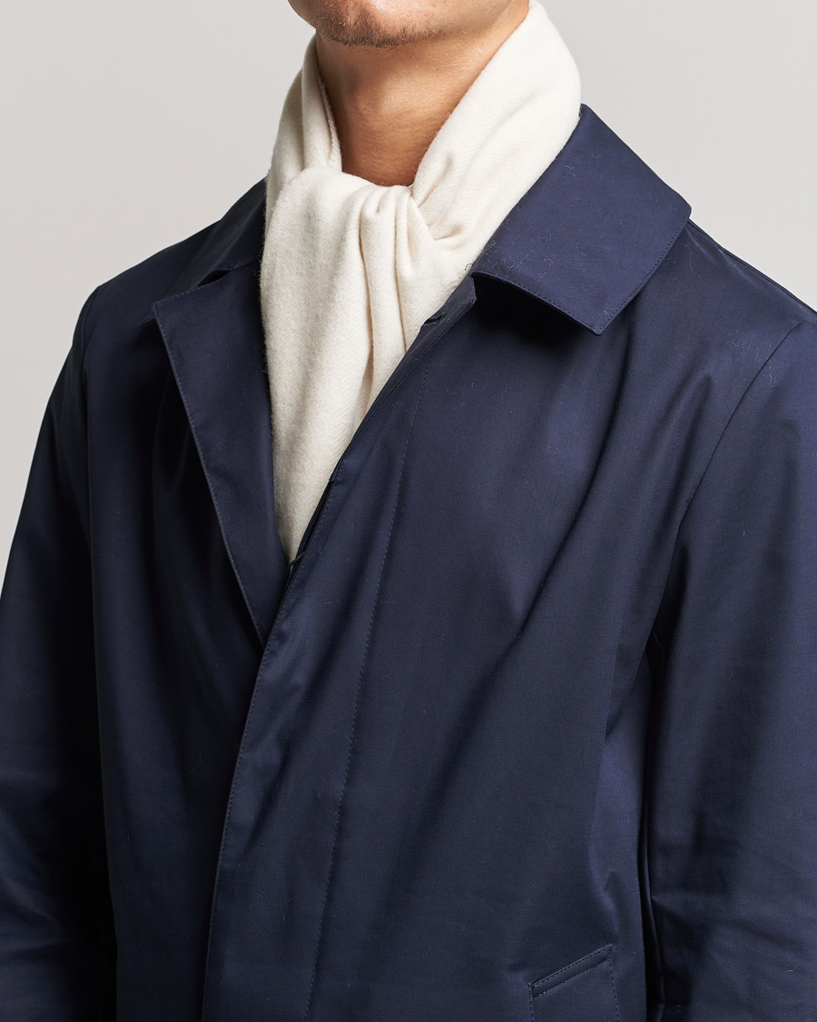 Herren | Stenströms Herringbone Wool Scarf Creme White | Stenströms | Herringbone Wool Scarf Creme White