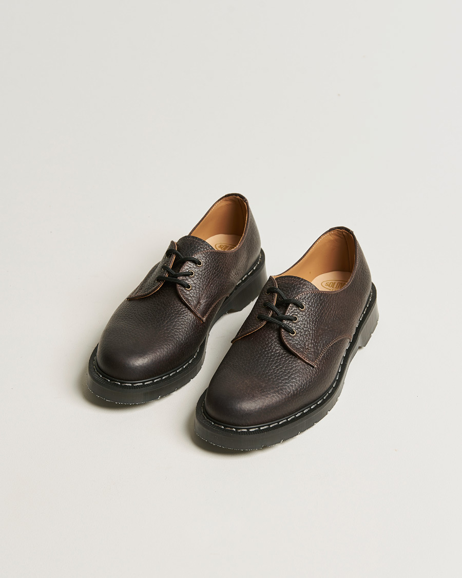 Herren | Solovair 3 Eye Gibson Shoe Dark Brown Grain | Solovair | 3 Eye Gibson Shoe Dark Brown Grain