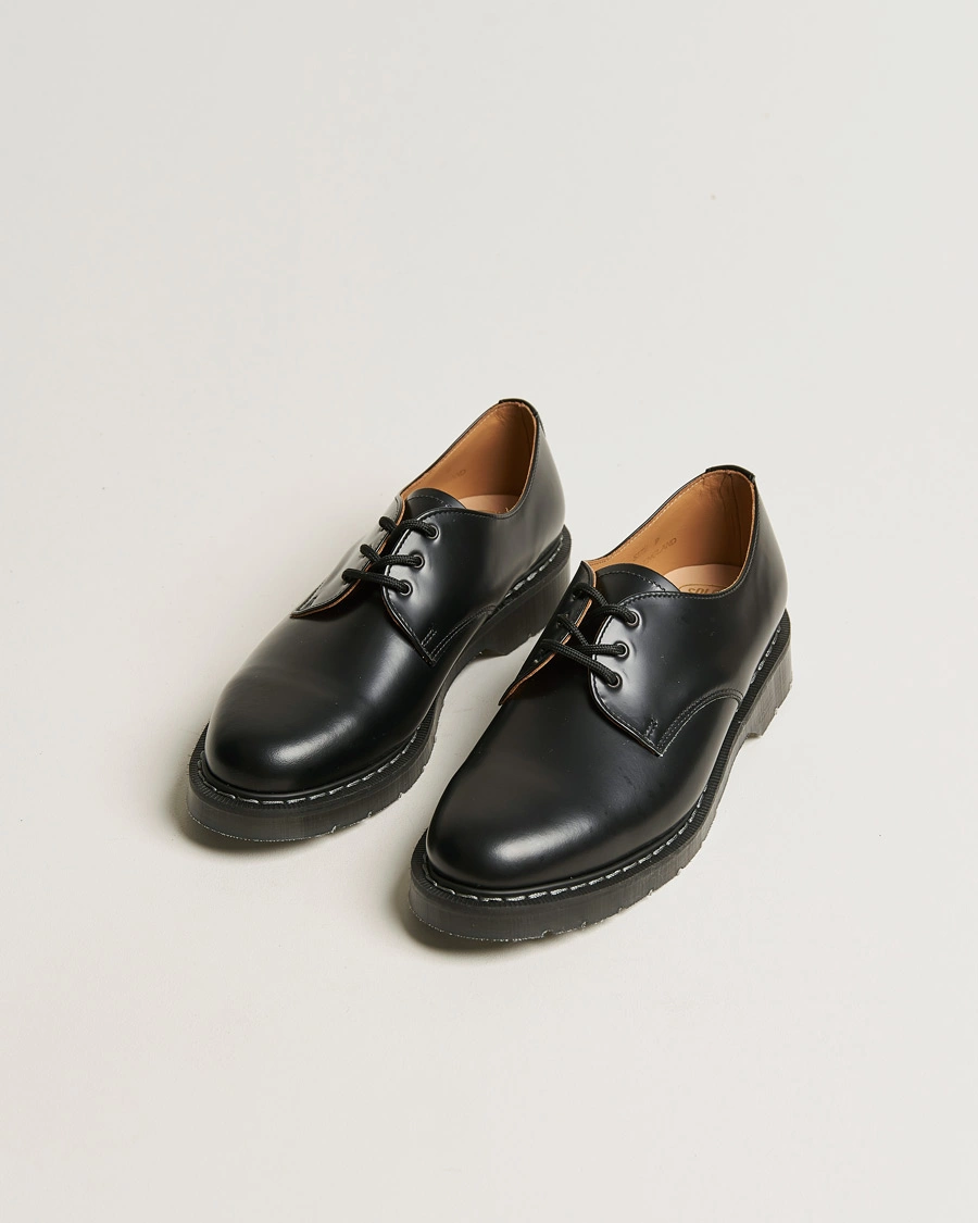 Herren | Handgefertigte Schuhe | Solovair | 3 Eye Gibson Shoe Black Shine