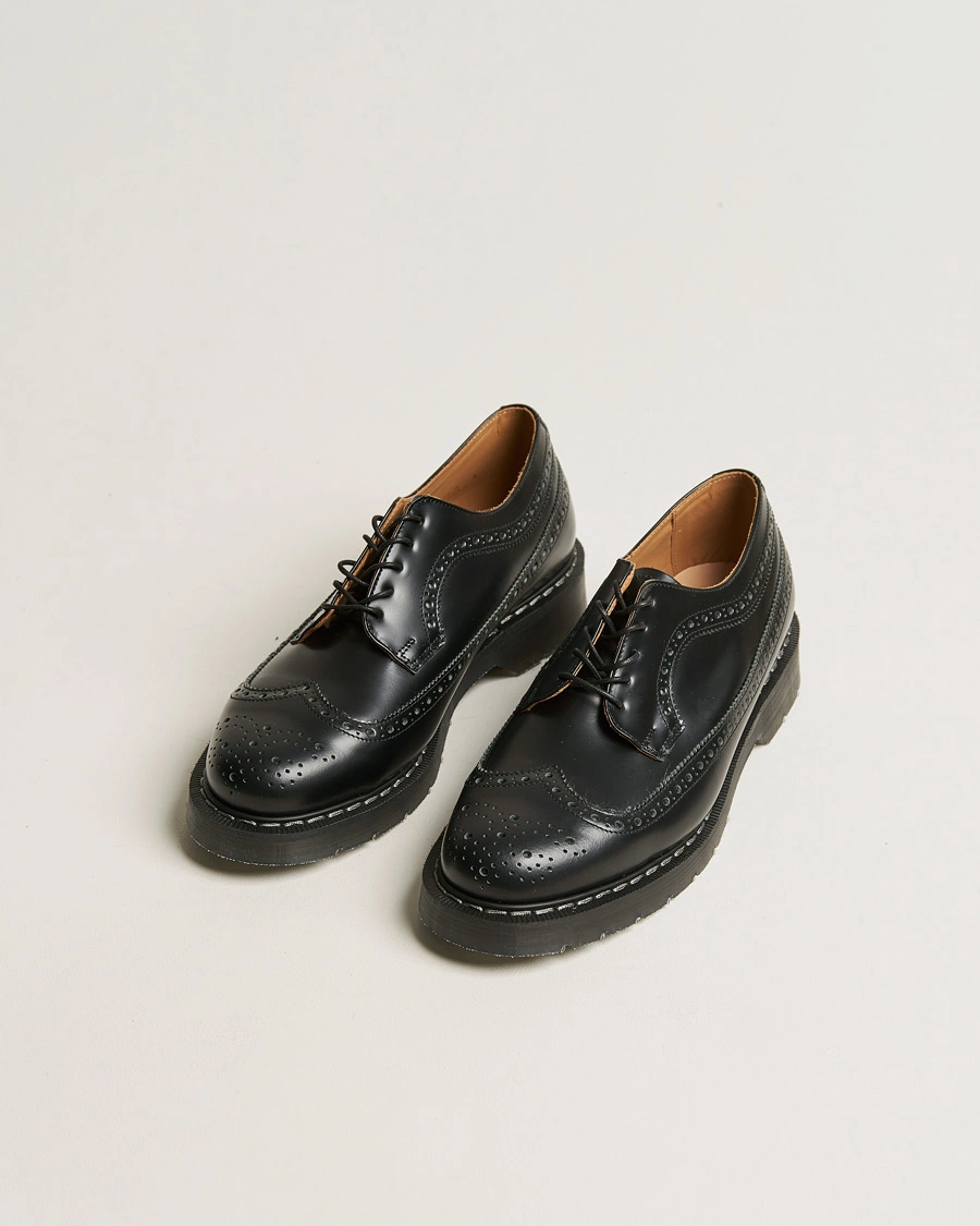 Herren | Handgefertigte Schuhe | Solovair | American Brogue Shoe Black Shine