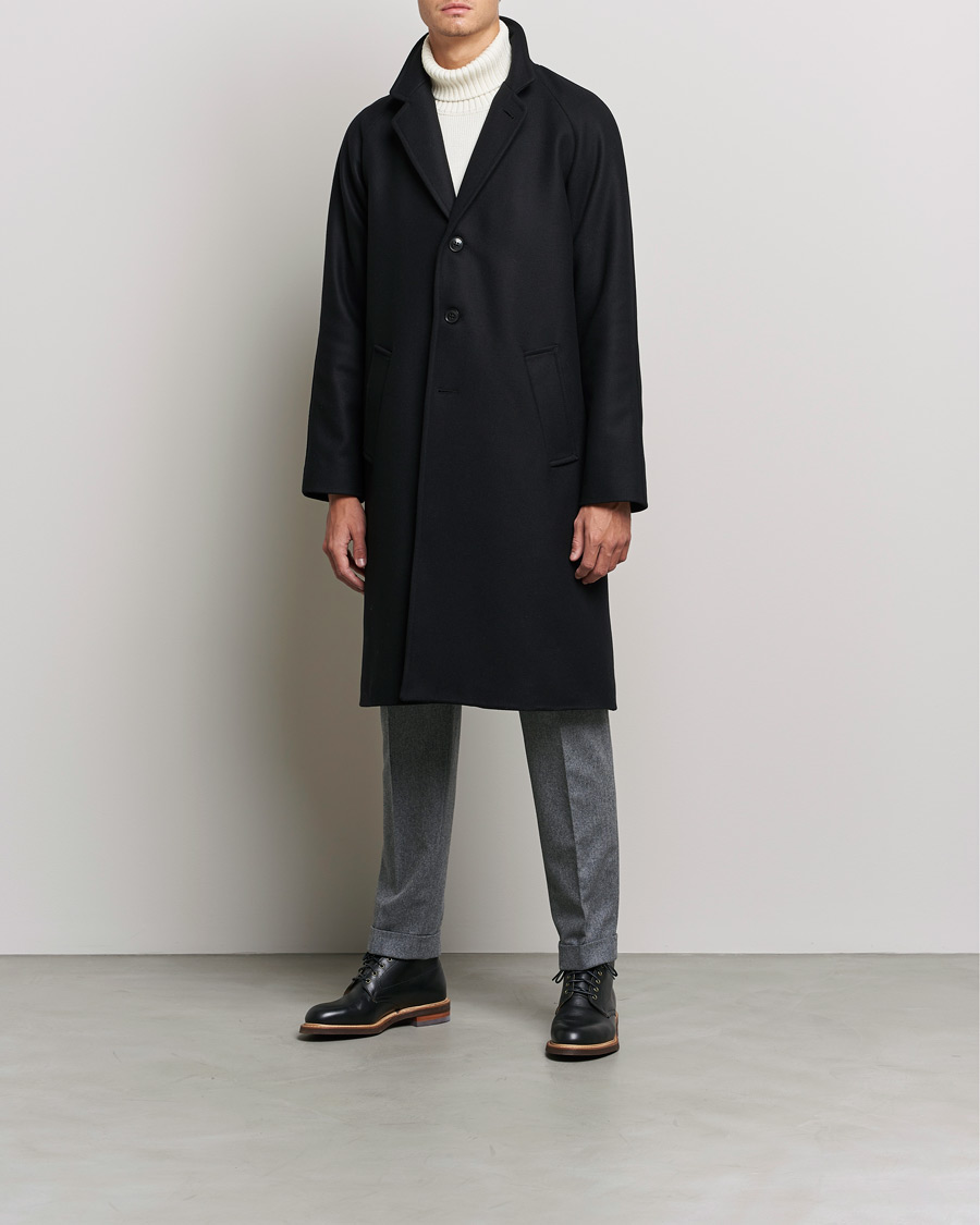 Herren | Jacken | Gloverall | Chesterfield Wool/Cashmere Raglan Coat Black