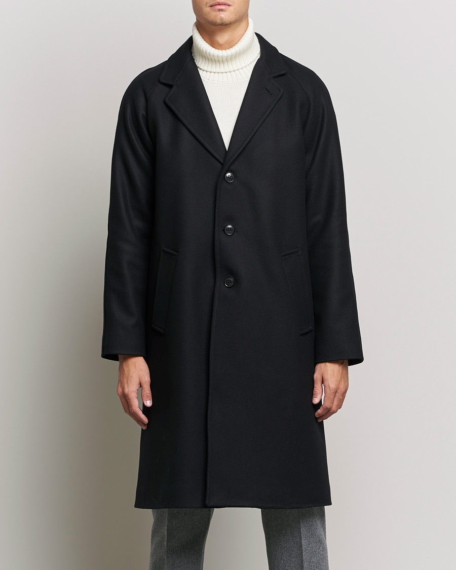 Herren | Jacken | Gloverall | Chesterfield Wool/Cashmere Raglan Coat Black