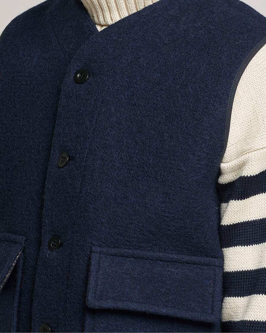 Herren | Jacken | Gloverall | Roger Double Face Gilet Navy/Brown