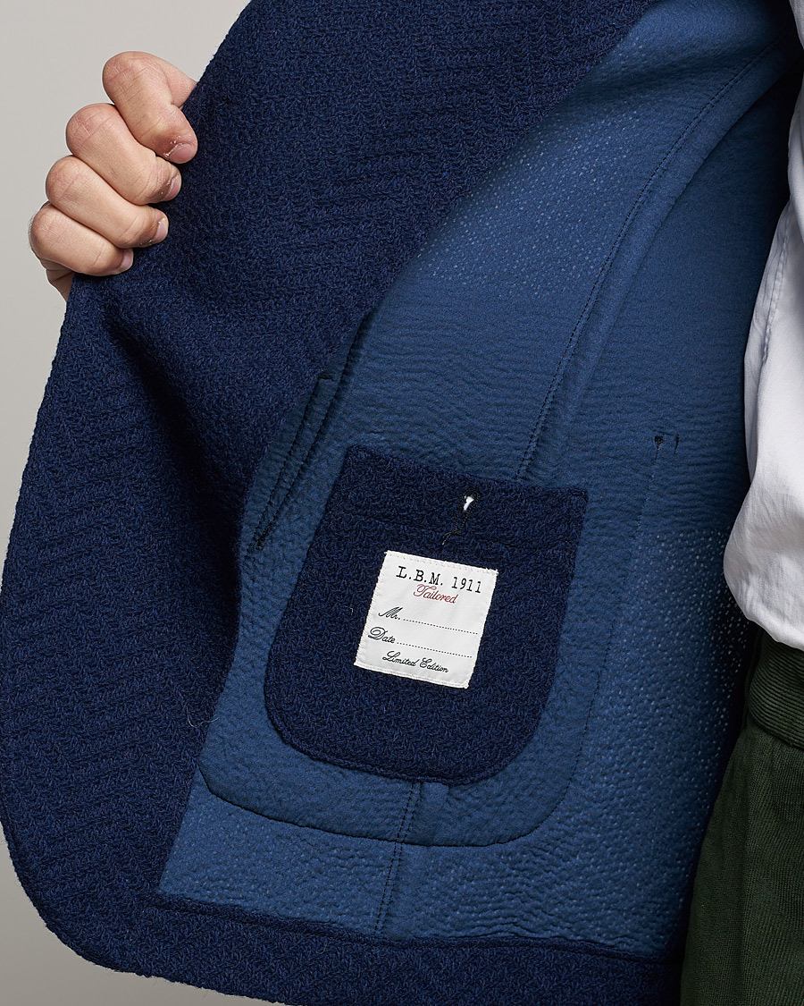 Herren | Sakkos | L.B.M. 1911 | Punto Knitted Wool Structure Blazer Navy