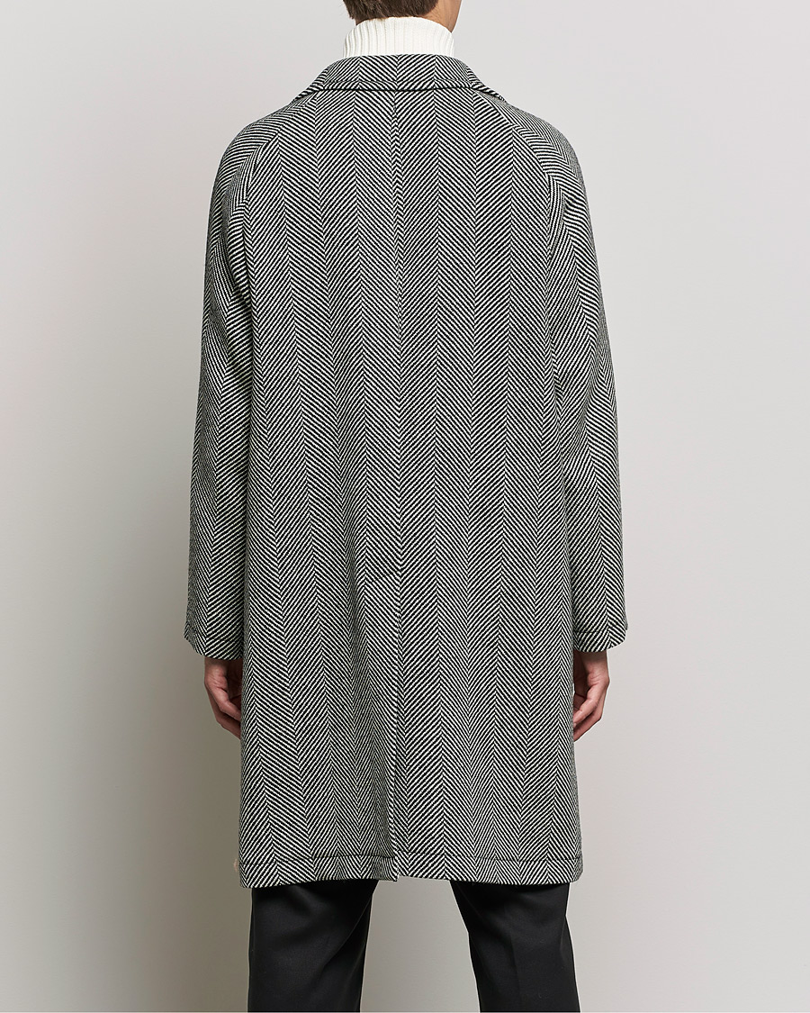 Herren | Jacken | L.B.M. 1911 | Herringbone Raglan Wool Coat Black/White