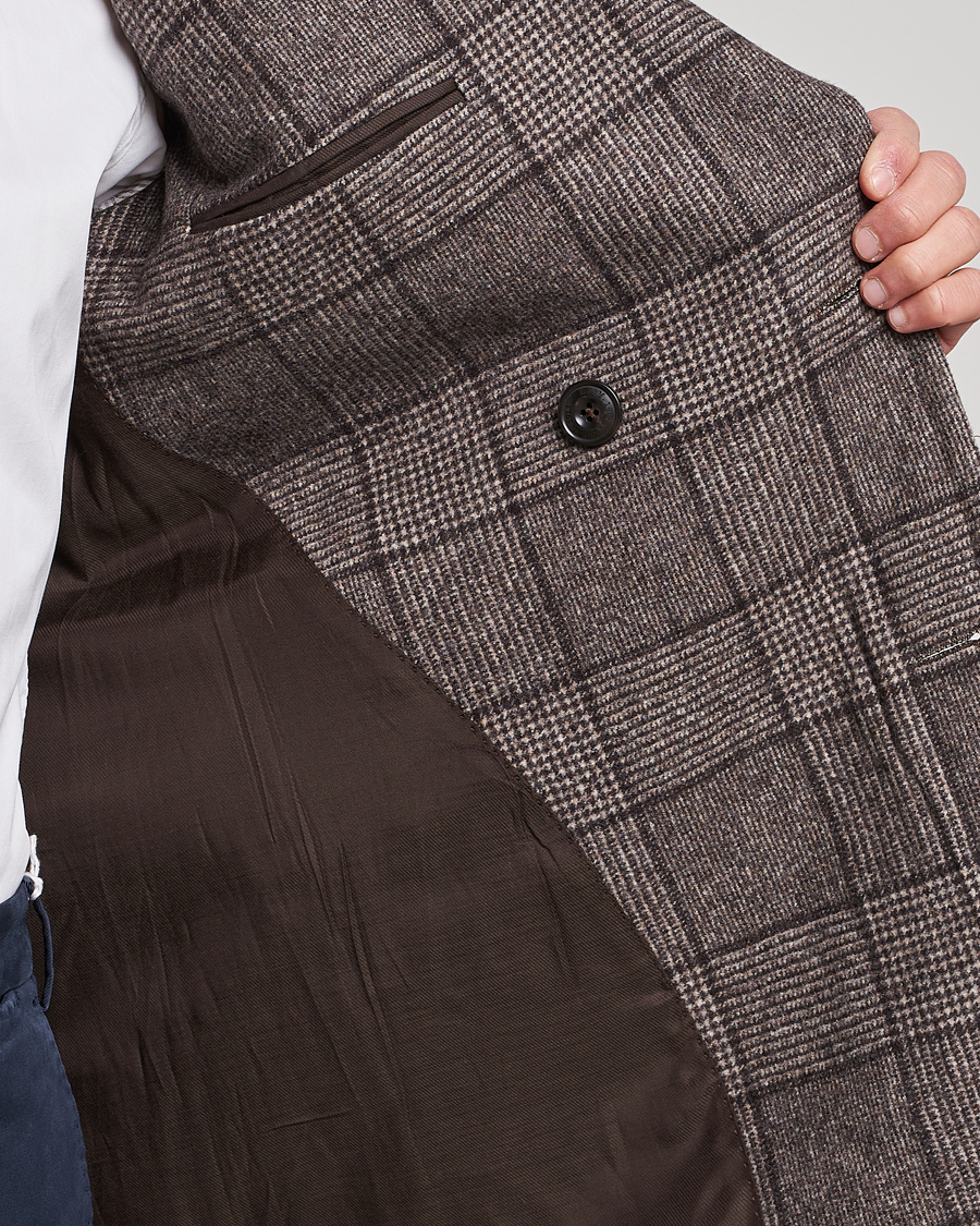 Herren | Jacken | L.B.M. 1911 | Double Breasted Checked Wool Coat Brown