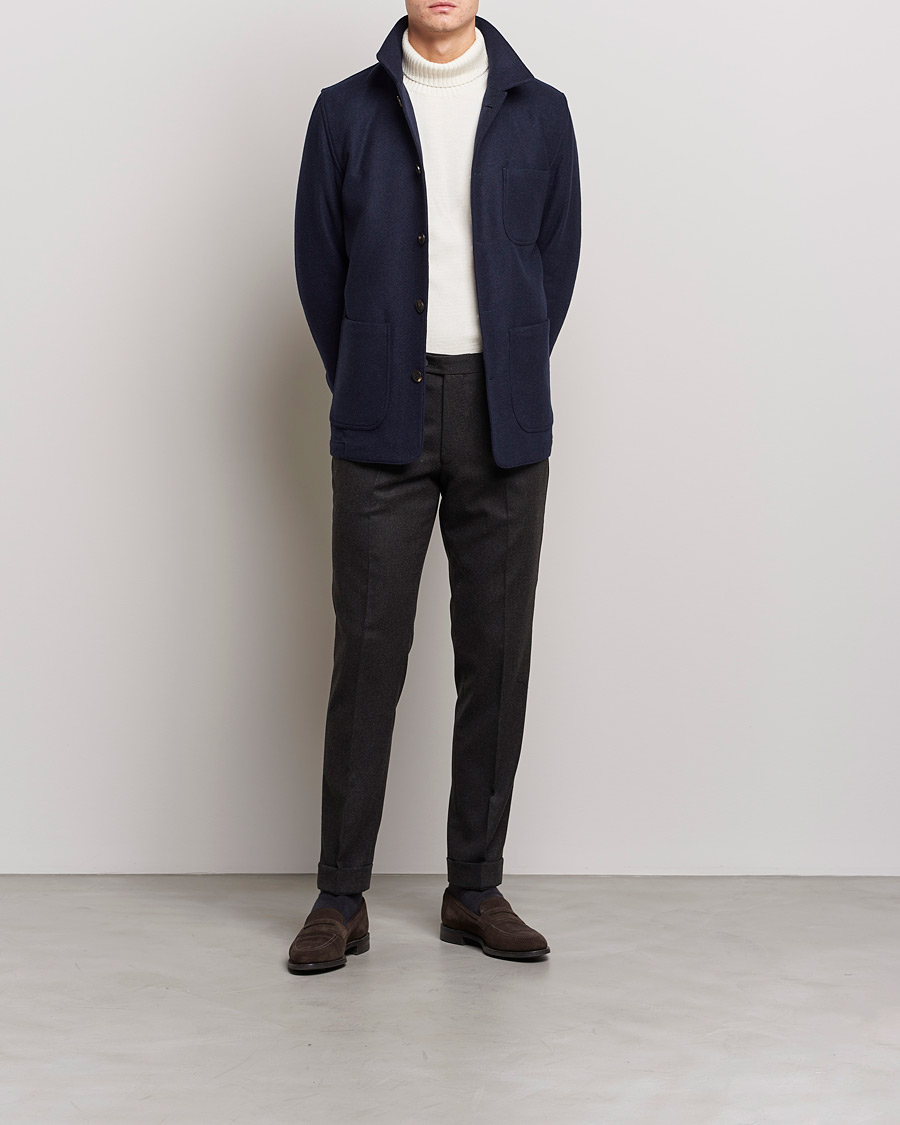 Herren | Lardini | Lardini | Wool/Cashmere Shirt Jacket Navy